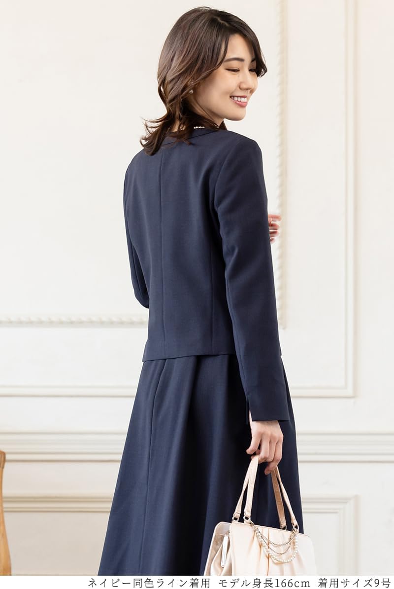 [アッドルージュ] スーツ レディース セレモニースーツ 入学式 ママスーツ 卒業式 スーツ 母 卒園式 入園式 お宮参り 服装 母親 結婚式 七五三 フォーマル ワンピーススーツ セットアップ 大きいサイズ 30代 40代 50代 黒 ネイビー【t5075】