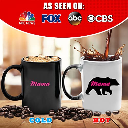 Caneca de café Mama Bear que muda de calor para mamãe com caixa de presente colorida [340 g] Caneca