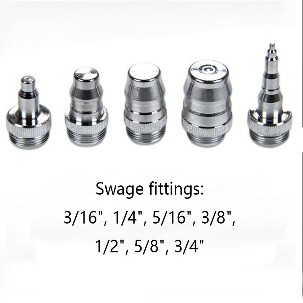 Maizoon Kit de herramientas abocardadoras de 1/8"-3/4" con 2 barras 5 adaptadores de estampación Tubo Swage 7 para expandir la línea de freno Tubería de cobre y aluminio de refrigeración