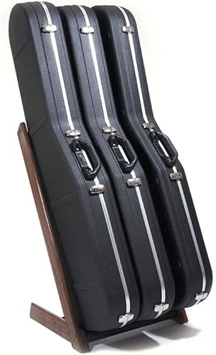 Miniatura 4 de Ruach GR-3 - Soporte y soporte para guitarras y estuches, personalizable de 3 vías, color nogal