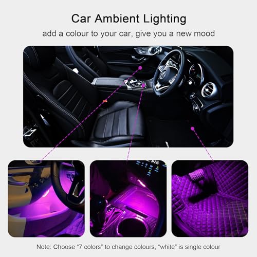 Luces LED de espacio para los pies para evitar caídas y buscar objetos en el coche 3