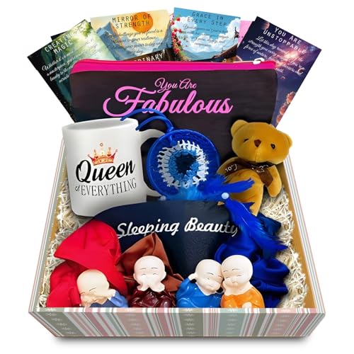 Image of Rakhi Gift Hamper for Women & Girls - Beautiful Gift Box for Sister, Behen, Sis, Cousin, Friend, Wife, Rakhi Gift Hamper, Mixed Items Combo Gift Set for Raksha Bandhan Festival