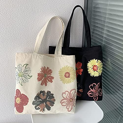 Women canvas Tote Bag for Women Shoulder Bag with zipper Work Beach Travel and Shopping Grocery Bag - Image 7
