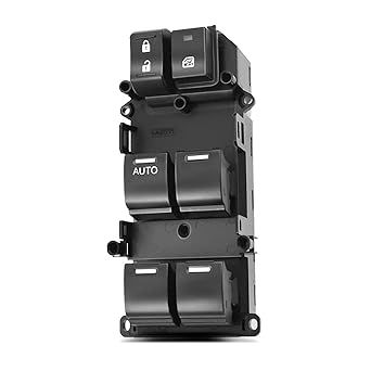MMGUZJI Power Window Switch Front Driver Left for Honda for Accord 2.4L/3.5L 2008-2012 6 Buttons Black 37 Blade