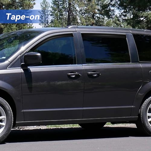 Image of Window Visors Rain Guards for 2008-2020 Dodge Grand Caravan, Out-Channel Window Vent Wind Deflectors Visors Shades for 2008-2016 Chrysler Town Country, 2009-2012 Volkswagen (VW) Routan