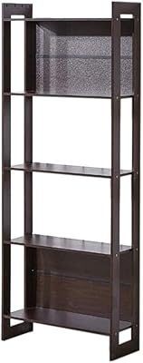 Amazon Com Laiva Bookcase Shelving Unit Cabinet Black Brown