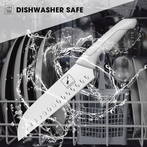 Miniatura 6 de imarku Juego de cuchillos de cocina de 14 piezas con bloque y afilador, acero inoxidable profesional con mango ergonómico antideslizante, apto para