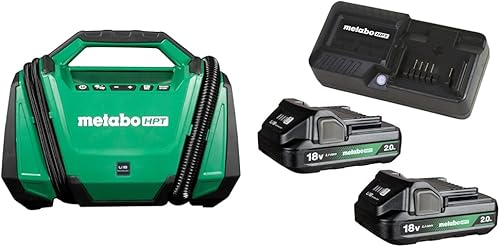 Miniatura 20 de Metabo HPT Inflador de doble función inalámbrico multivoltios de 18 V, inflador de aire portátil con modos de alta presión y alto volumen, presión