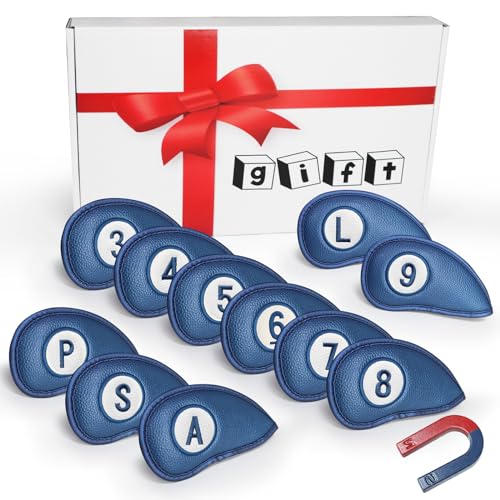 Finger Ten Magnetic Golf Iron Headcovers 11-Pack Blue