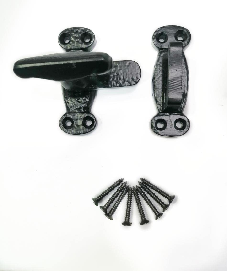 BRASS INDIA Black Door Catcher | Door Fastener | Door LATCHES | Window Fastener/LATCHES | Material: Iron |Premium Coating & Finish | Heavy & Durable | Size: 3 inches | Wt: 100 GMS pp | Vintage Look (B0BFDX7R1J) Amazon Price History, Amazon Price Tracker