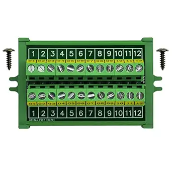Screw Mount 24A/400V 12 Position Screw Terminal Block Distribution Module