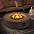 SUNBURY Outdoor 42" Propane Fire Pit Table, 50000 BTU Gray Patio Fire Table, Concrete Round Gas Fire Table w Lava Rocks