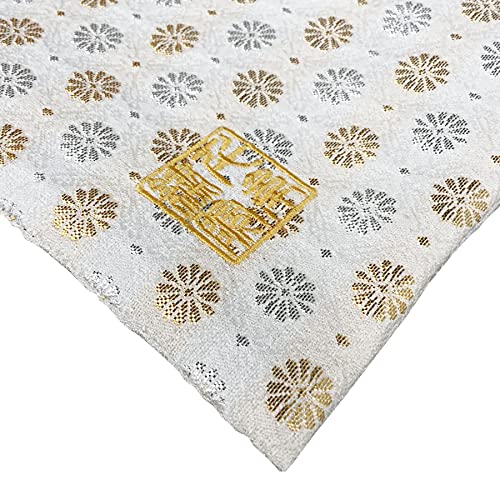 Brocade drawstring bag, lined with Nishijin brocade, Shirokogiku, size M.