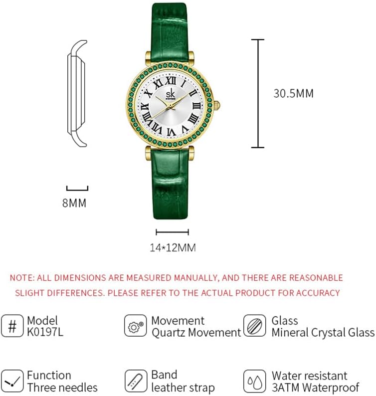 SHENGKE SK Fashion Crystal-Accented Watch for Women with Roman Numerals, Easy Read Dial Watch - Image 6