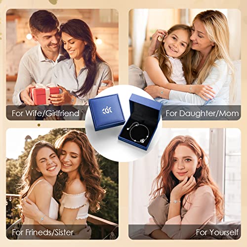 Cde Love Heart Bracelets For Women 925 Sterling Silver With Birthstone Zirconia, Christmas Birthday Anniversary Charm Link Chain Bracelet Jewelry Gifts For Women Girls Wife Girlfriend Her (Sliver-06-June(Heart Zircon)) #TOP5