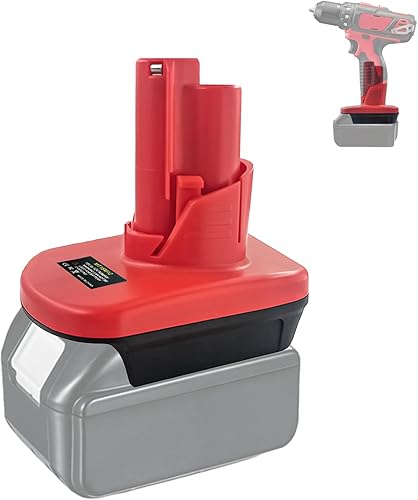 para el adaptador de batería Milwaukee M12, convertir para batería Makita 18V a para herramientas de batería Milwaukee M12 12V