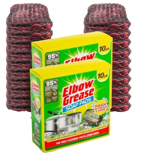 20pk Stainless Steel Soap Filled scouring Pads Versatile Cleaning Pad for Home and Kitchen, Heavy Duty Soap Filled Scouring Pads for Pots, Pans and Cookers Removing Grease and Stains MEGA Pack