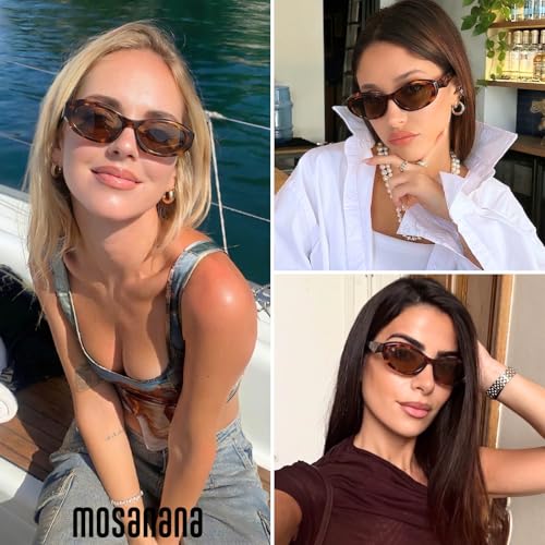 Image of mosanana Oval Cat Eye Sunglasses for Women Retro Y2K Style MS52372