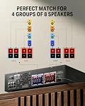 Donner 4 Channel Bluetooth 5.0 Stereo Audio Power Amplifier, 440W Peak Power Home Theater Stereo Receiver with USB, SD, FM, 2 Mic in Echo, RCA, LED, Speaker Selector for Studio, Home Use - MAMP5