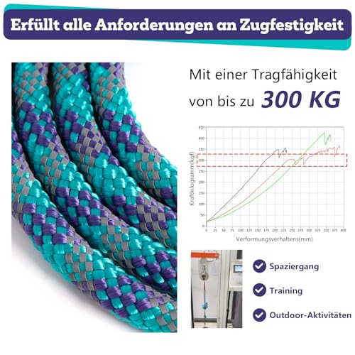 LUCKY LUCY Hundeleine 3m, für mittel & große Hunde (bis 80kg), reflektierend, mit starkem Aluminium sicherheitskarabiner, schöner Fuchsia