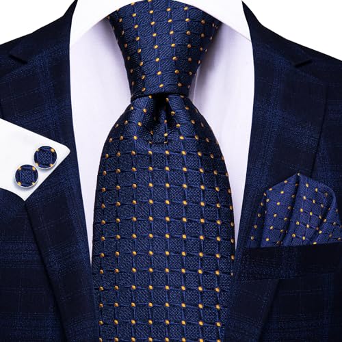 Image of Hi-Tie Men 63inches Tie Set Extra Long Necktie Paisley Tie Pocket Suqare Cufflinks Big and Tall Men Tie