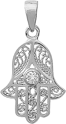 Miniatura 2 de Mystigold Hamsa - Colgante para mujer chapado en oro de 18 quilates o plata de ley 925 chapado en rodio I mal de ojo, collar con dije de protección
