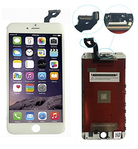 passionTR Screen Replacement Fits iPhone 6S Plus 5.5 Inch LCD Screen Display Digitizer Assembly Full Complete Front Glass 3D Touch Screen (White)