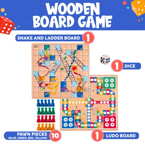 Toysery 2 In 1 Board Games Set. Complete With Ludo Board Game Plus Snakes And Ladders Set #TOP4