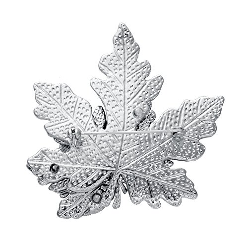 SENFAI Tri-Color Metal Maple Leaf Fashion Brooch Retro Oil Lapel Pins (Silver)