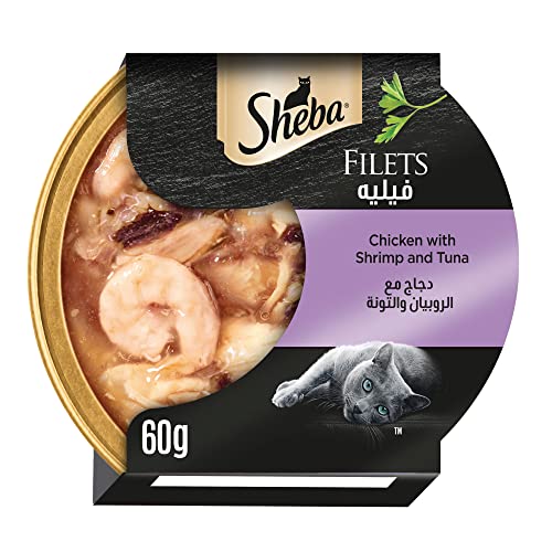 SHEBA® Ciotola filetti di pollo con gamberetti 16 x 60 g
