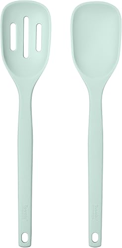 Miniatura 10 de Tovolo Elements - Juego de 2 cucharas de silicona para mezclar y ranurar para servir de cocina antiadherente, apta para lavavajillas, resistente al