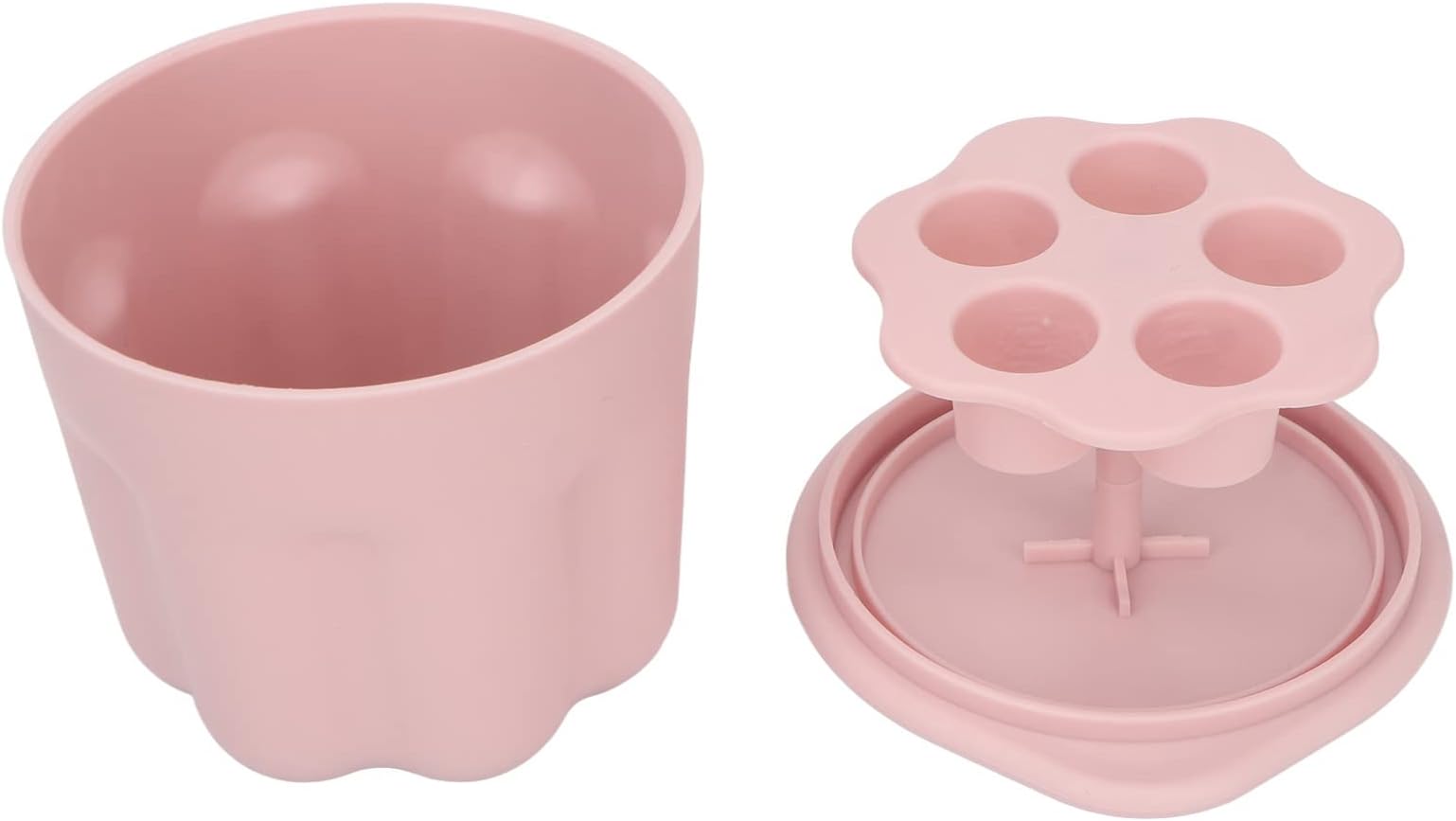 Makeup Brush Cleansing Box Soft Silicone Nail Art Brushes Washing Tool with Drying Rack (Pink)