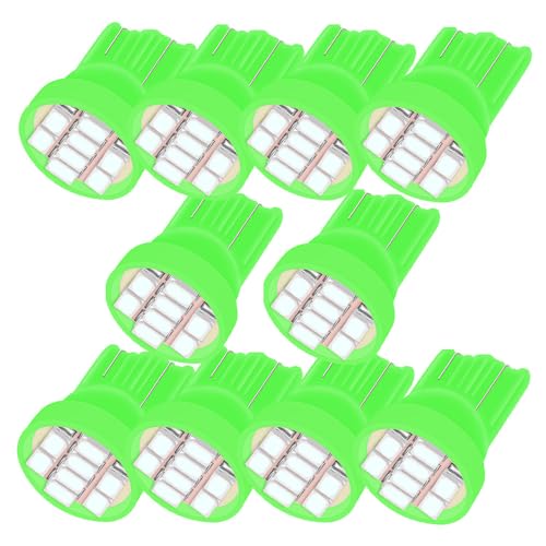 SAWE - T10 8-SMD LED Car Lights Bulb W5W 147 152 158 159 161 168 184 192 193 194 2825 (10 pieces) (Green)