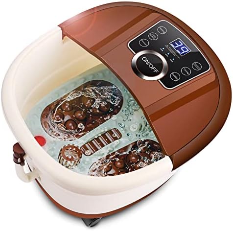Ovitus Foot Spa Bath Massager Motorized spa Massage Rollers with Heat Bubble Jets, Foot Bath Tub with Adjustable Temperature, Time Setting Super Large Size Pedicure Spa, Salt & Tea Tree Oil Available