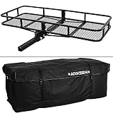 ARKSEN Heavy Duty 60 x 25 Inch Folding Cargo Rack Carrier Luggage Basket 2 Inch Receiver Hitch Fold...