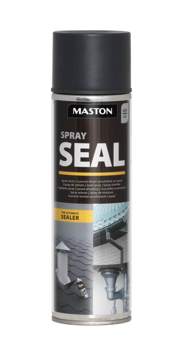 Maston Black Leak Stop Spray And Seal Fix Instant Waterproof Sealant For Gutter Caravans Tents Etc.500ml (Black)