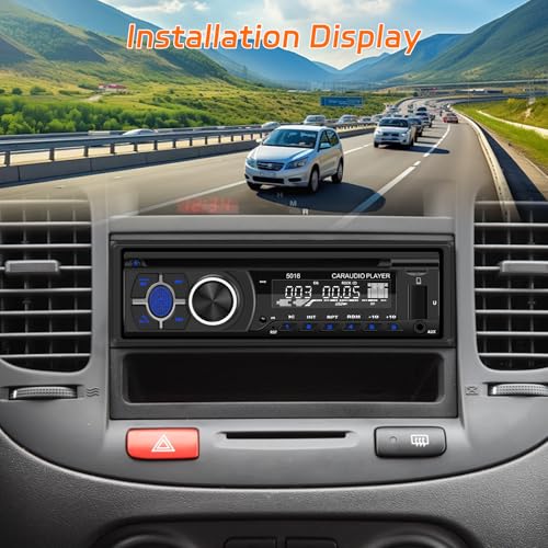 1Din Autoradio CD Player - Radio Mit Cd Player mit Bluetooth Freisprechfunktion - Audio Empfänger mit AM/FM Radio - DVD/USB/SD Karten/AUX Anschluss + Fernbedienung
