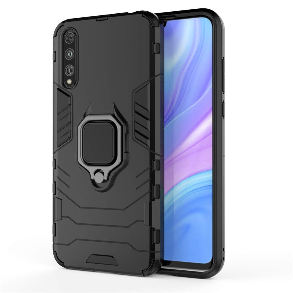 CHcase Huawei P40 Pro Funda, Anillo Metálico Sujeción Soporte Antichoque Rígido Caja (Funciona con el Montaje de Coche Magnético) Doble Capa Sólido Case Carcasa para Huawei P40 Pro -Black Plus Gray — view 39