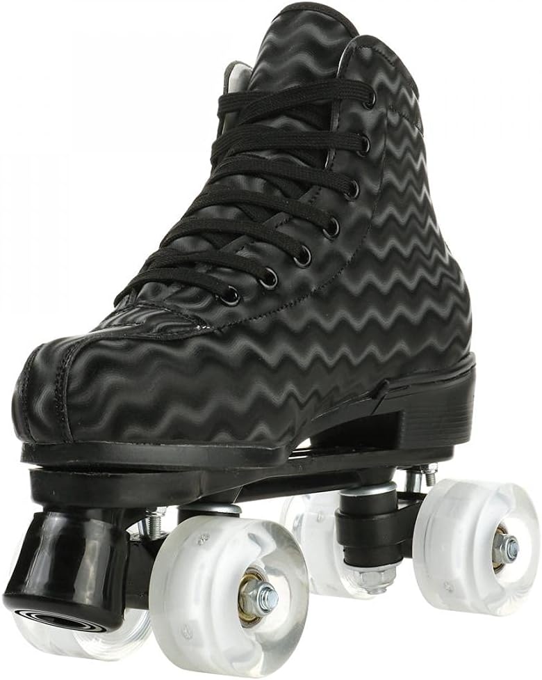 Jessie Women's & Men's Zebra Printed High-Top Roller-Skates, Four-Wheel Shiny Roller-Skates for Adult Youth Outdoor, with Shoes Bag