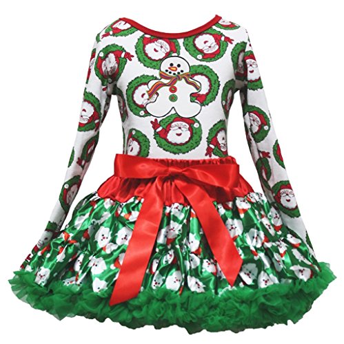 Vestido de jengibre de Navidad infantil y falda verde Papá Noel para niñas de 1 a 8 años