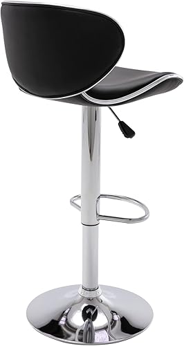 Miniatura 9 de Vogue Furniture Direct Taburetes de bar ajustables de piel sintética, modernos taburetes de bar giratorios con respaldo, sillas de altura de