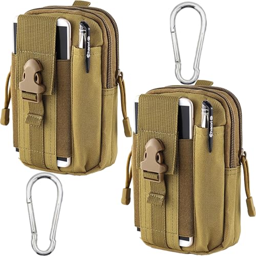 2 Pack Tactical Molle Pouch, Universal EDC Waist Bag Pouches,