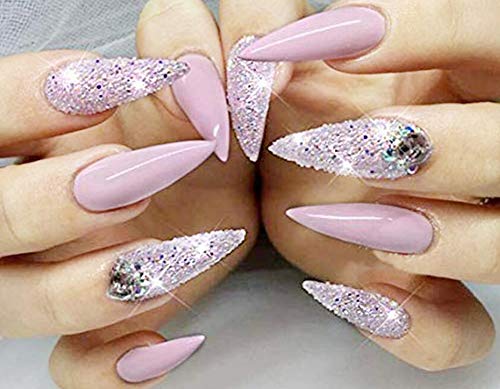 MoreChioce 500 Stück Falsche Nägel zum Aufkleben,Damen Beige Stiletto Künstliche Nägel Acryl Nageltips Fake Nägel… – Bild 3
