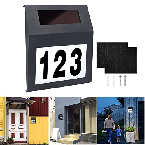 ACXIN Solar LED Edelstahl Hausnummernleuchte mit 2 Solarleuchten und Dämmerungsschalter...