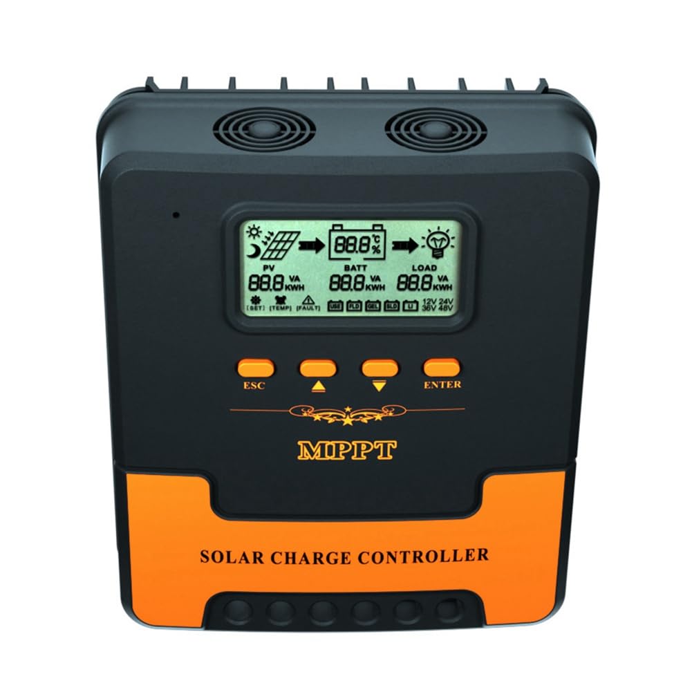 Orton Controlador solar MPPT de 30 A, 12 V, 24 V, adaptación automática, controlador de carga de batería de litio de plomo para panel solar