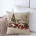 UOOPOO Red Truck Tree Christmas Sofa Home Decoration Cotton Linen Pillow Cover Square 18 x 18 Inches