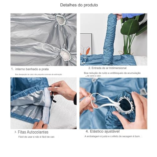 Capa Secadora Cao Pet Cachorro Gato Banho PetShop Animal de Estimaçao Secador Secagem Rapida