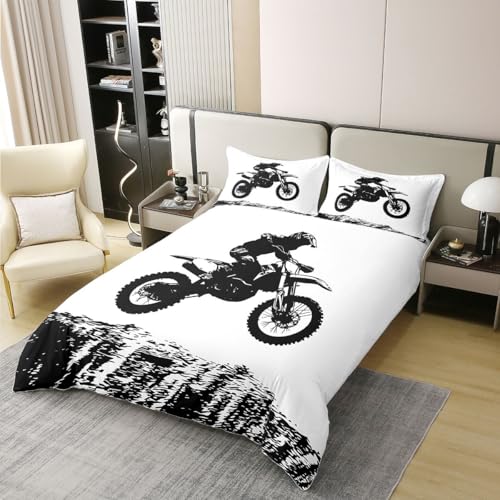 Parure de lit motocross en coton pour décorer la chambre d'enfant