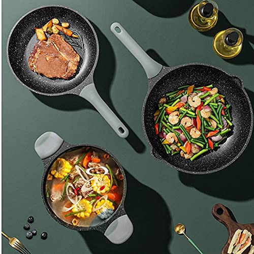 Kochgeschirrset Suppe Pot Fritting Pfanne Kochwerkzeug Nicht-Stick-Pfanne Kücheninduktion Kocher Milch Topf Nudeln Wok Hotpot Auflauf