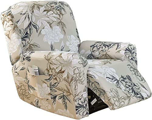 Image of Eco-Ancheng Recliner Slipcovers 4-Pieces Lazyboy Recliner Covers Recliner Couch Covers Recliner Chair Cover Non Slip Reclining Slipcovers with Storage Pockets Furniture Protector for Living Room